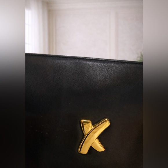 Paloma Picasso Black Shoulder Bag with Gold Accents - Single or double strap - Picture 3 of 5